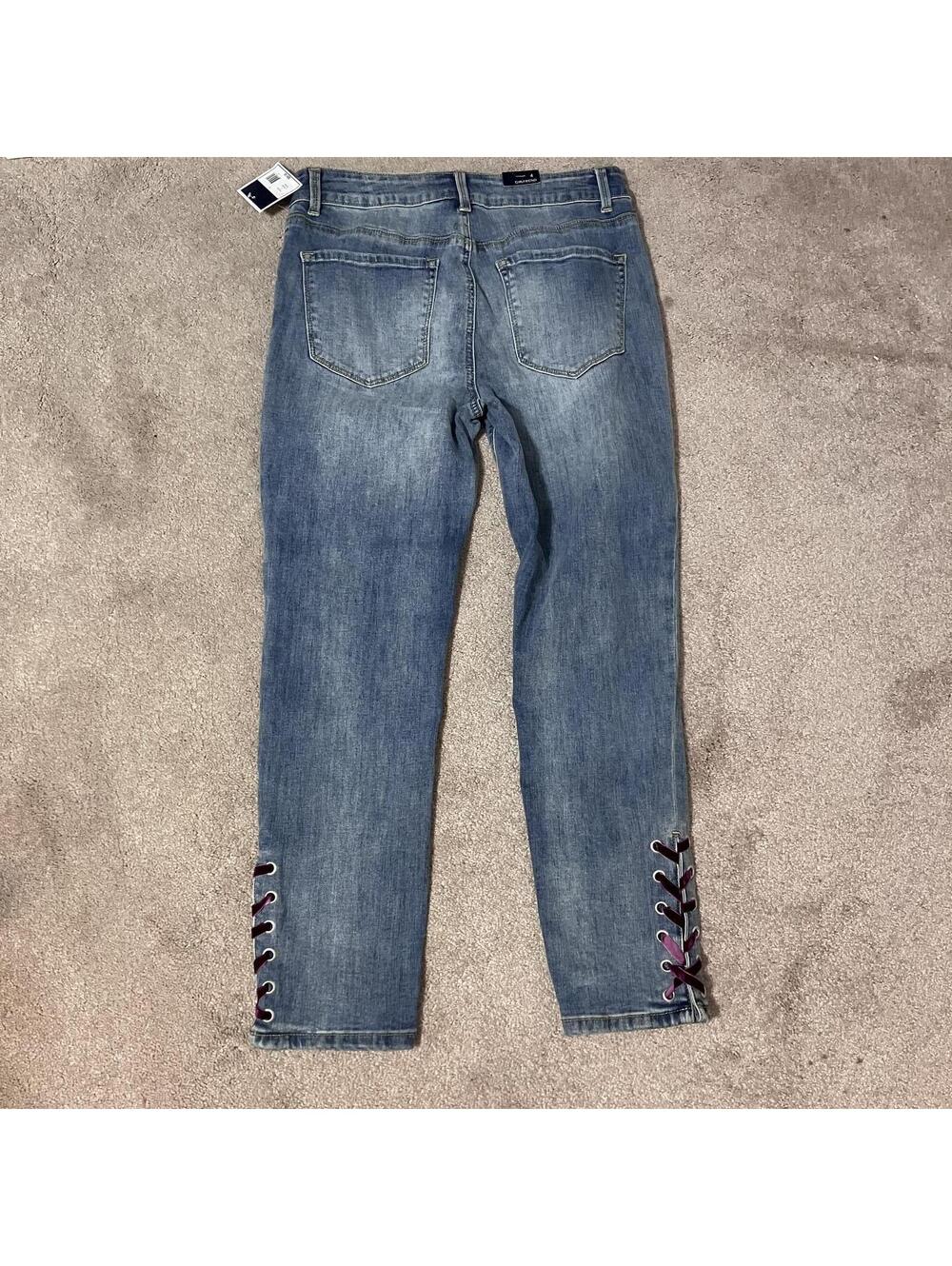 KAARI Blue Y2K 2000s Girlfriend Conrad Denim Lace Up Ankle Jeans Size 4-New $69